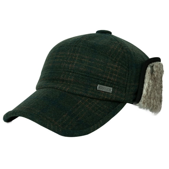Comhats Winter Fitted Wool Baseball Cap Earflap Hat Ear Flap for Men Unisex Green Medium