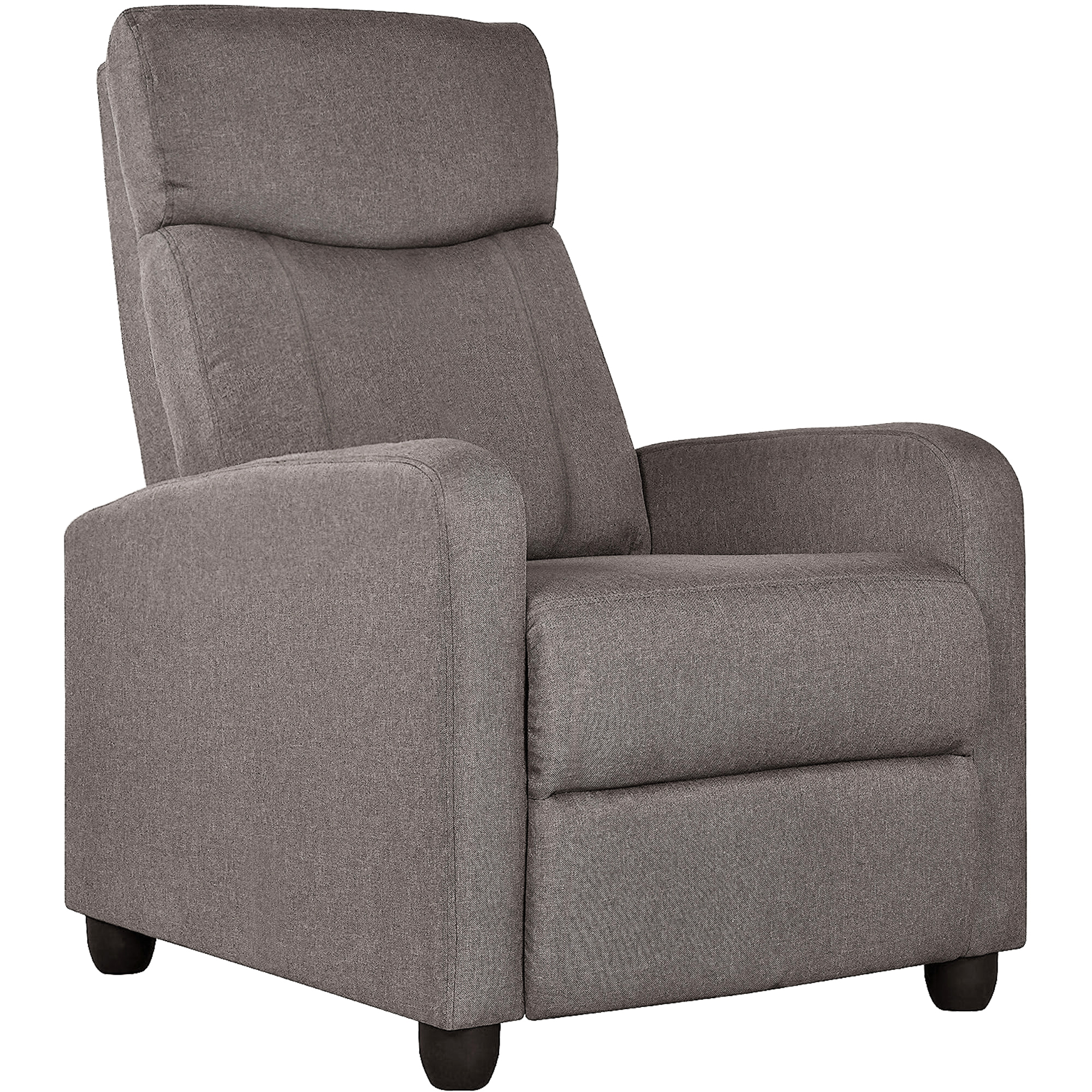 Comhoma Push Back Theater Adjustable Recliner with Footrest, Grey Fabric - image 1 of 8