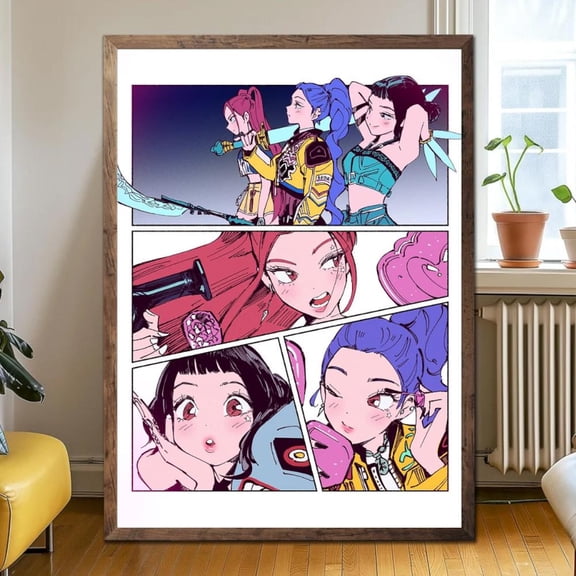 Comic Aesthetic Wall Art Manga Panels Storyline Layout Decor, Unframed Poster