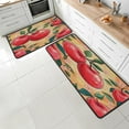 thumbnail image 1 of Comic Apples Pattern Kitchen Mat Set of 2 Non-Slip Washable Kitchen Rugs Waterproof Comfort Standing Floor Mats for Kitchen Home Office Sink Laundry 17x29 Inch + 17x47 Inch, 1 of 6