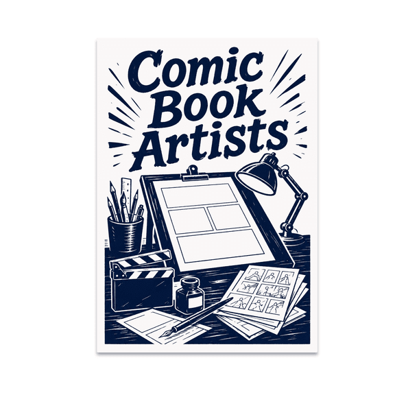 Comic Book Artists Wall Art - Art Students - 13x19 Poster Print