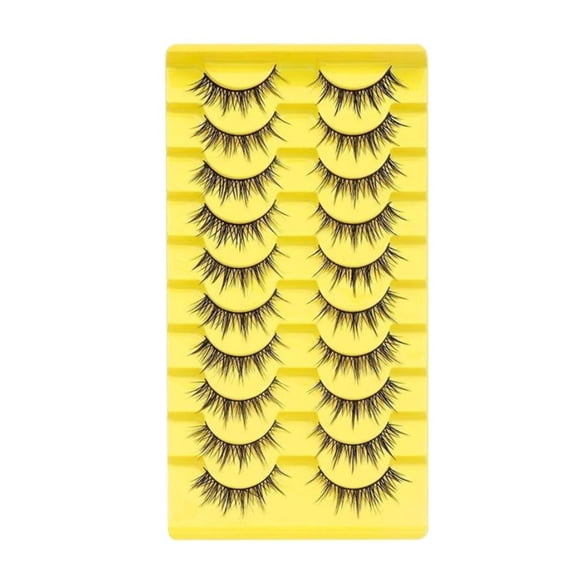 Comic Book Eyelashes 10 Pairs Black Dramatic Eye Effect Lightweight Microfiber Reusable Soft Flexible Band Natural Look Versatile Styling for Daily Wear Themed Photoshoots