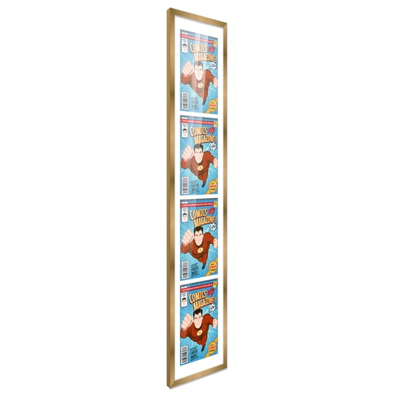 Comic Book Frame with Mat for 4 Silver Age Comics Published 1956-1970 - Bronze Frame for 7.125x10.5 Comics