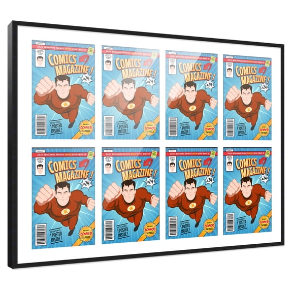 Comic Book Frame with Mat for 8 Current Era Comics Published After 1985 ...