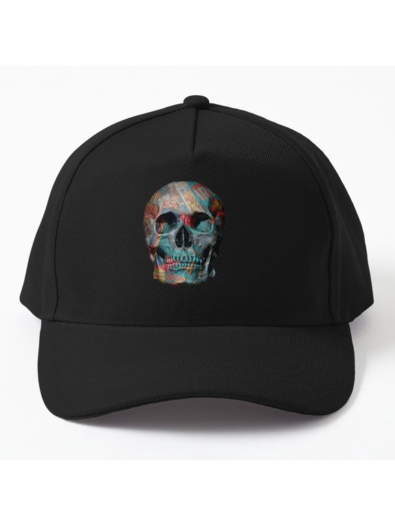 Comic Book Skull Baseball Hat, Bold Graphic Symbol Design, Classic Everyday Statement Cap