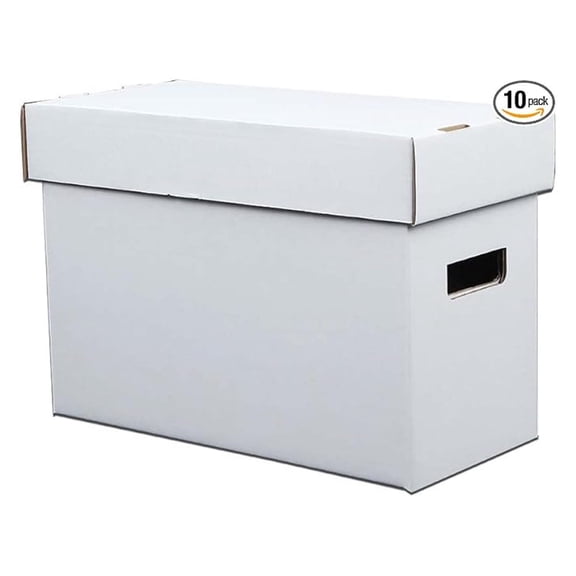 Comic Book Storage Box 10 Pack - Holds 150-175 Comics - Collapsible Short Boxes - Moistureproof Archival Comic Boxes - Stackable Cardboard Boxes for Collectors