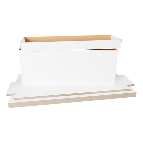 Comic Book Storage Box - 5 Count Long ComicBook Boxes with White Corrugated Cardboard - Stackable Bin, Thick Case, Book Containers with Lid - Ideal for Comics, Magazines,