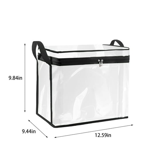 Comic Book Storage Box, Clear PVC Transparent Zippered Organizer Bag with Handle for Comics, DVDs, Books, and Collectibles, Water-Resistant Foldable Media Case