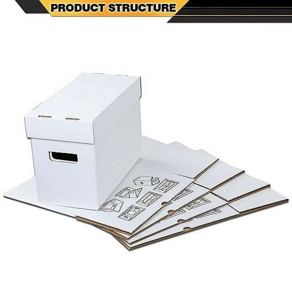Comic Book Storage Box - Holds 150-175 Comics, Collapsible, Stackable, Moistureproof Short Box - 5 Pack