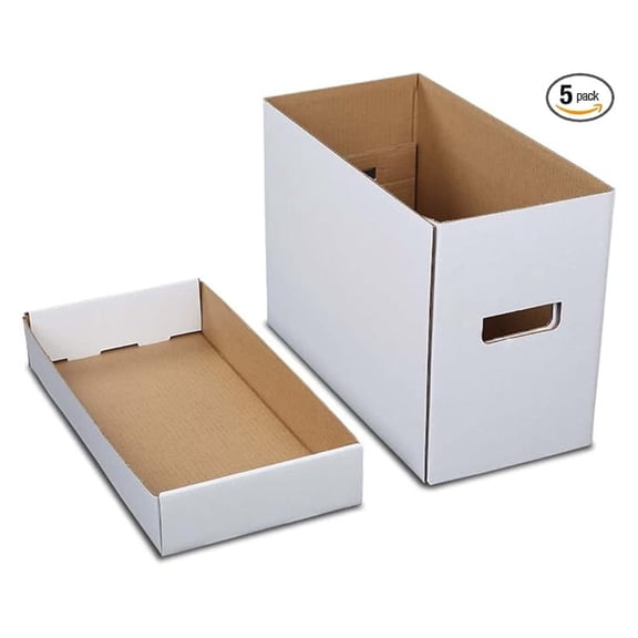 Comic Book Storage Boxes, 5 Pack - Holds 150-175 Comics, Collapsible Cardboard Boxes, Moistureproof Archival Boxes for Comic Collectors