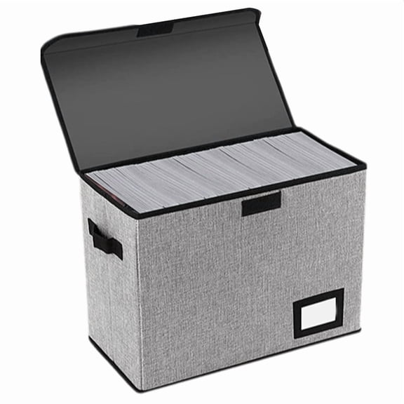 Comic Book Storage Boxes, Back to School Fold Comic Short Box Case with Lid, Book Bin Container Holds 150 Comics Gray