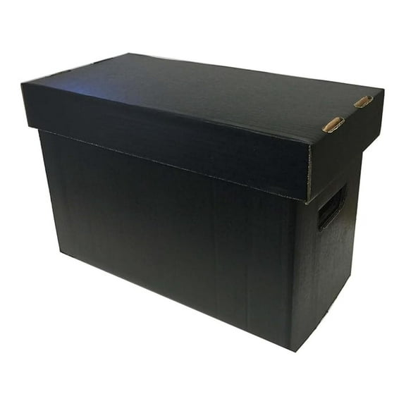 Comic Book Storage Boxes - Short Cardboard Black Case for 150-175 Comic Books - Double Thickness Design - Premium Stackable Book Box for Silver Age & Modern Comics (Pack of 1)