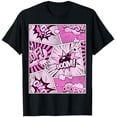 Comic Book Style Pink Graphic T-Shirt with Fun Speech Bubbles for ...