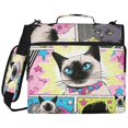 thumbnail image 1 of Comic Cat Printed Zipper Binder with Handle&Shoulder Strap 2 inch 3 Ring 500+300 Sheet Capacity File Folder Organizer, 1 of 8