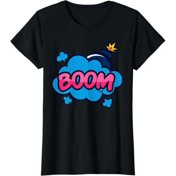 Comic Convention - Boom Colorful Comic Pop Art Ladies' Crewneck T-Shirt