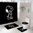 thumbnail image 1 of Comic Dog Snoopy Shower Curtain, Bathroom 4 Pieces Set Toilet Lid Cover and Bath Mat, Non-Slip Rugs, Durable and Waterproof, for Bathroom Decor Set, 72" x 72", 1 of 7