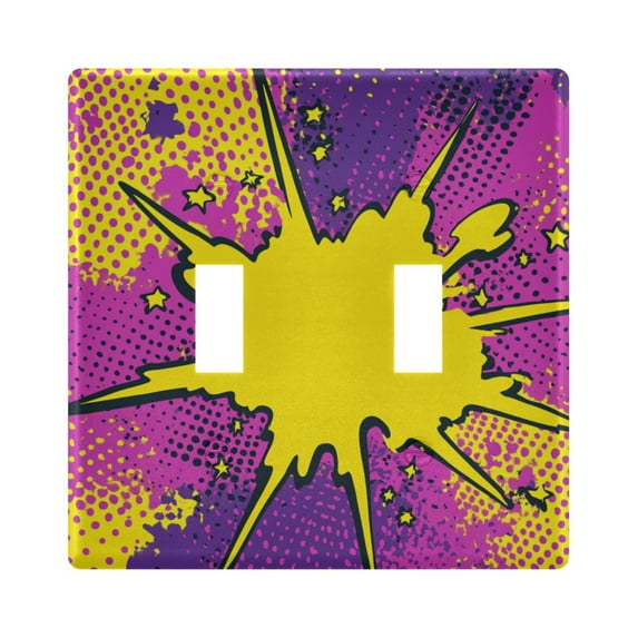 Comic Explosion Effect Decorative Light Switch Plates Switch Cover Decorative Wall Plates Ideal for Living Room Kitchen Bedroom and Study