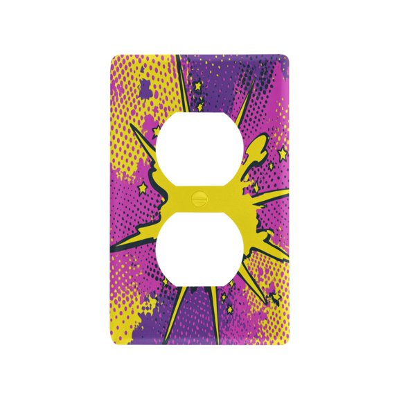 Comic Explosion Effect Light Switch Cover Switch Plate Outlet Cover Plug Cover for Electrical Outlet