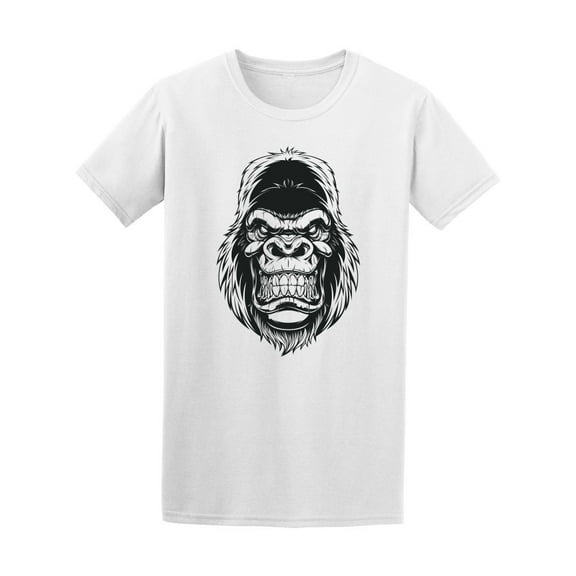 Comic Ferocious Gorilla Head T-Shirt Men -Image by Shutterstock, Male Small
