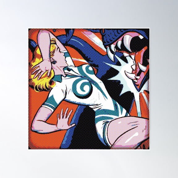 Comic Girl - 6 Pop Poster Wall Art, Modern Wall Decor, 16x16 UNFRAMED