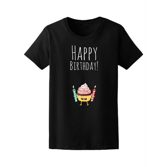 Comic Happy Birthday Cupcake Tee Women's -Image by Shutterstock