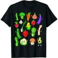 thumbnail image 1 of Comic Kawaii Vegetables T-Shirt, 1 of 3