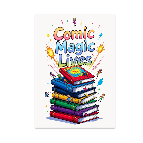 Comic Magic Lives Wall Art - Graphic Novel Enthusiast - 13x19 Poster Print