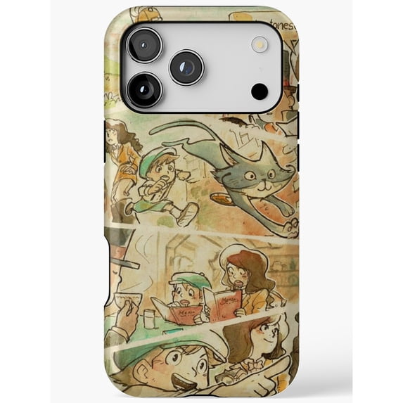 Comic Panel Cat and Book Readers Tough iPhone Case, Polycarbonate Shell ...