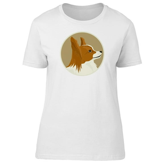 Comic Papillon Dog T-Shirt Women -Image by Shutterstock, Female Small
