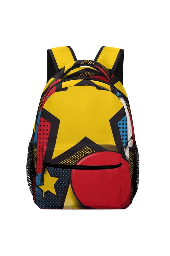 Comic Pop Art Star Oxford Backpack Lightweight Adjustable Outdoor Daily