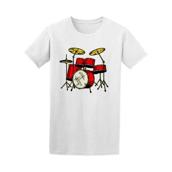 Comic Retro Drum Set T-Shirt Men -Image by Shutterstock, Male 3X-Large
