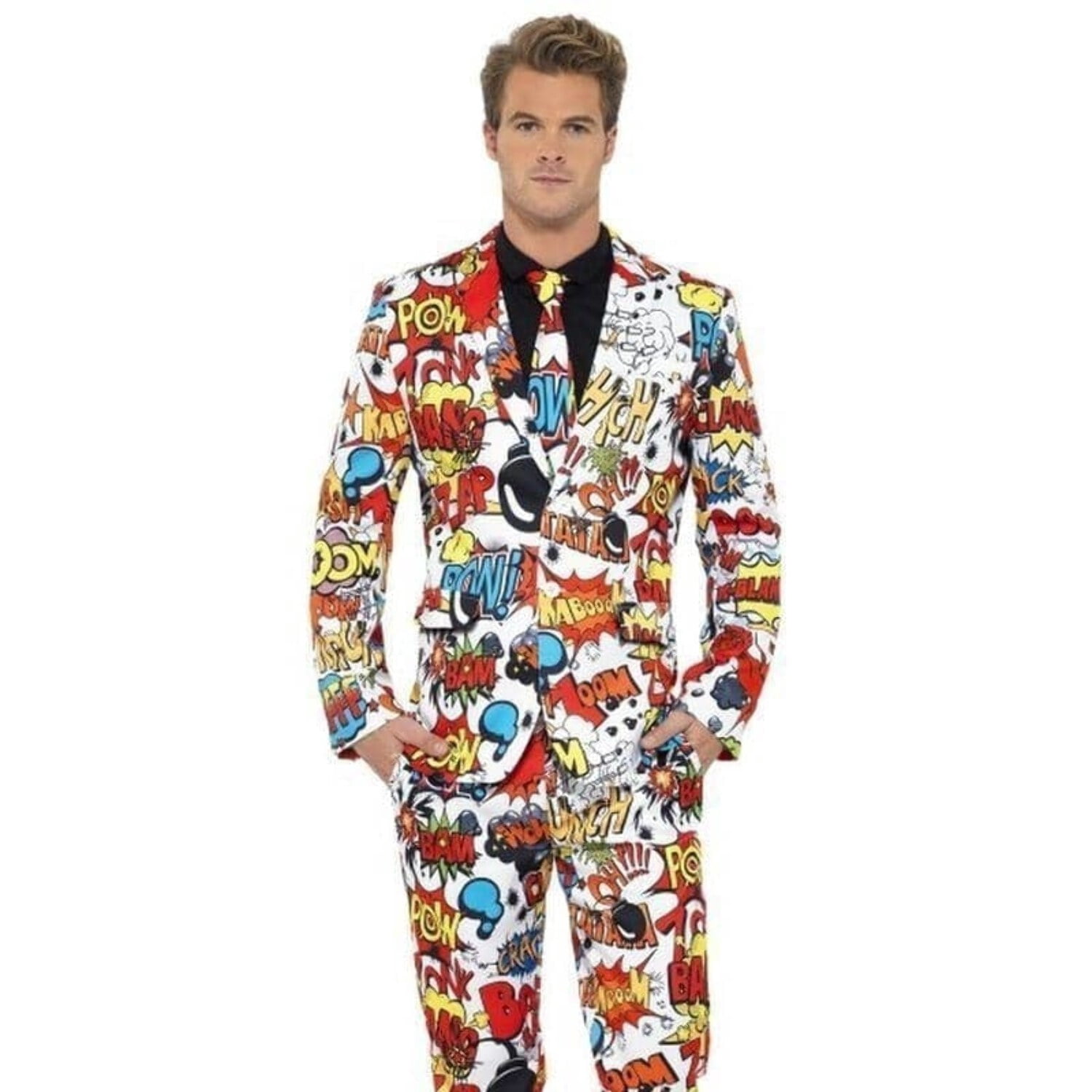 Fun Suits Comic Strip Suit Adult Stands Out Suits Medium Male Red White Fancy ...
