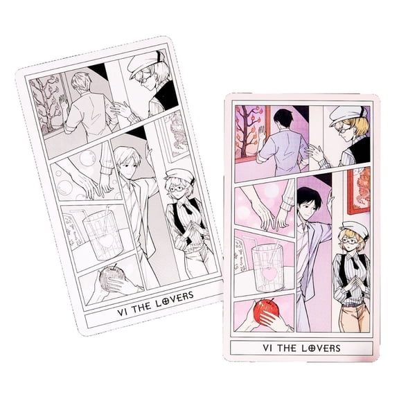 Comic Strip Tarot Cards Deck, 78 Pieces Manga Panel Style Divination Cards with Guidebook, Cartoon Comic Art Spiritual Tarot Set for Adult Beginners & Tarot Readers