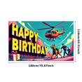 thumbnail image 1 of Comic Style Happy Birthday Banner with Helicopter Party Elements Backdrop Decoration for Birthday Party Photography Props Celebrations Party Supplies, 1 of 8