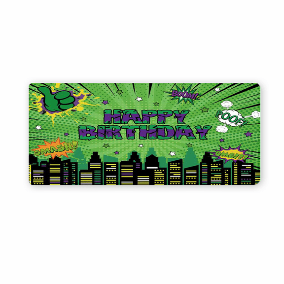 Comic Style Happy Birthday Mouse Pad 35.4 x 15.8 Inches Rubber Desk Mat with Pop Art Design for Office and Gaming