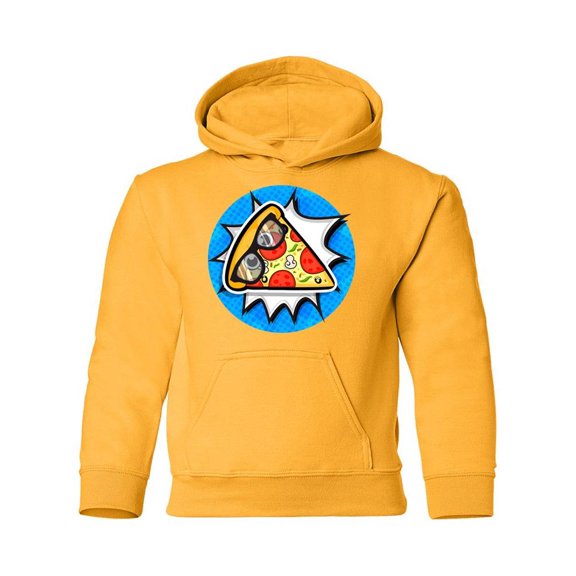 Comic Style Pizza Hoodie Juniors -Image by Shutterstock,  Medium