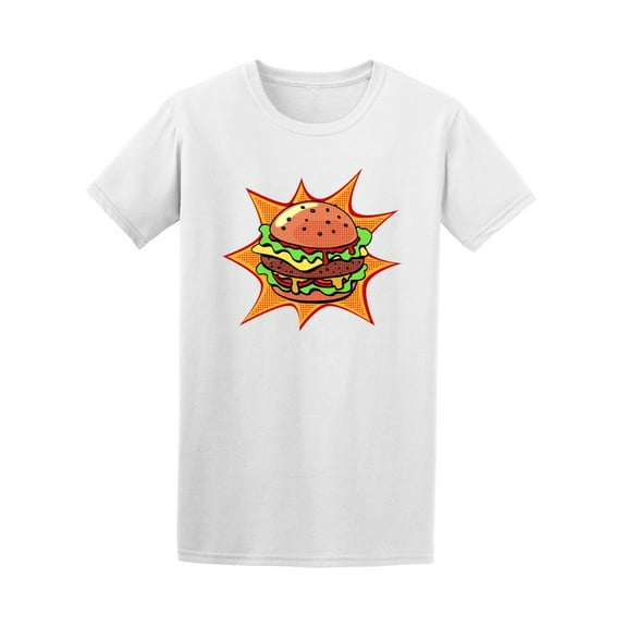 Comic Style Pop Art Cheeseburger Tee Men's -Image by Shutterstock