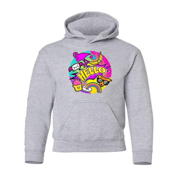 Comic Style Symbols Hoodie Juniors -Image by Shutterstock, Medium