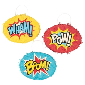 Comic Superhero Mini Pinatas - Party Decor - 6 Pieces