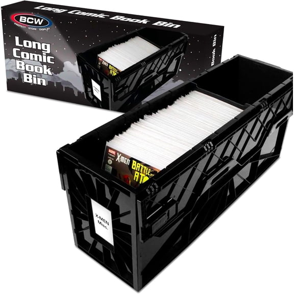 Long Comic Book Bin - Black