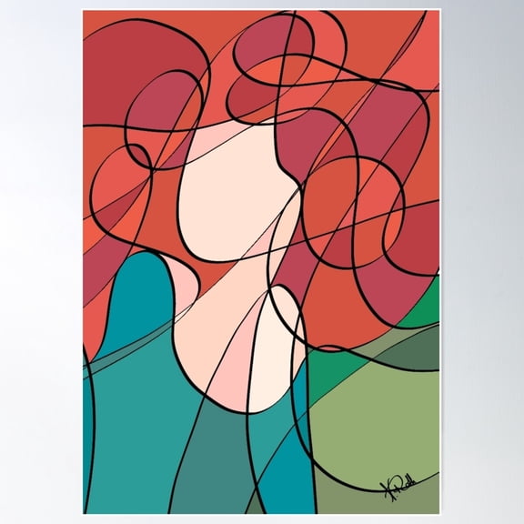 Comic Woman Abstract Poster Wall Art, Modern Wall Decor For Living Room Bedroom, 8x12 UNFRAMED