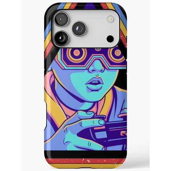 Comic Woman in 3D Glasses Tough Case for Apple iPhone, Polycarbonate ...