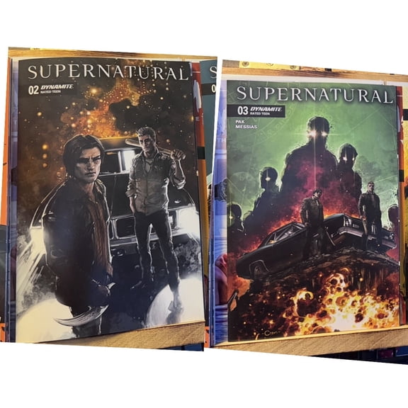 Comic book combo - Supernatural #2 cvr A and #3 cvr A - Clayton Crain Covers with BCW resealable Bag and Board service