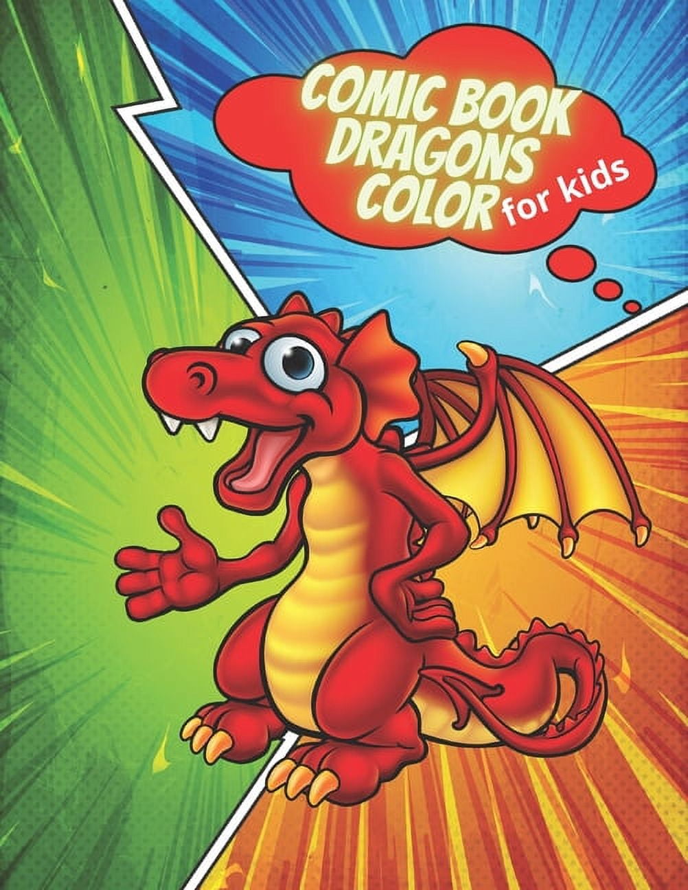 Comic book dragons color for kids: Funny dragon colorful, create your own comic (Paperback)