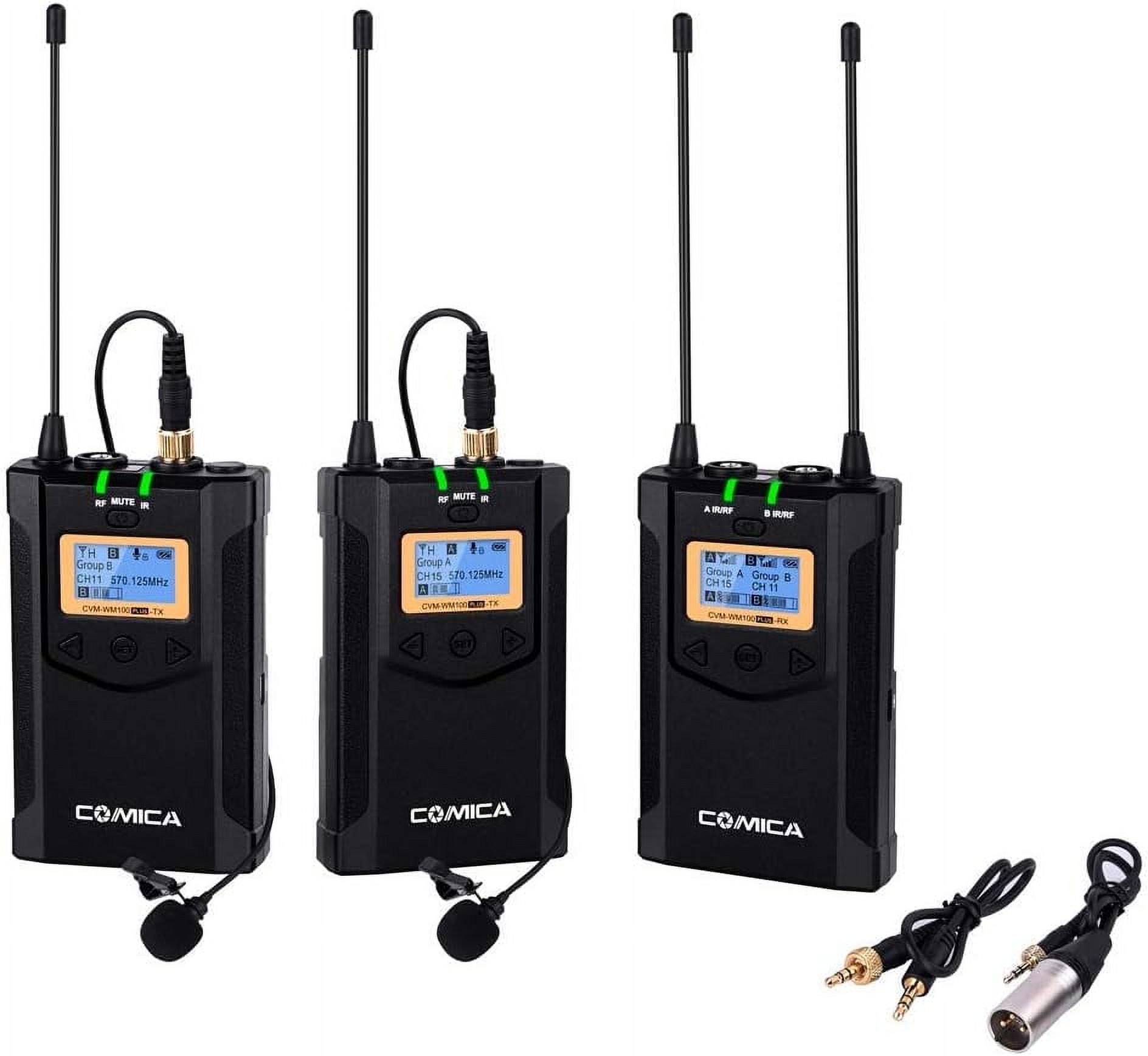 Comica CVMWM100 Plus Uhf 48Channel Wireless Dual Lavalier Microphone