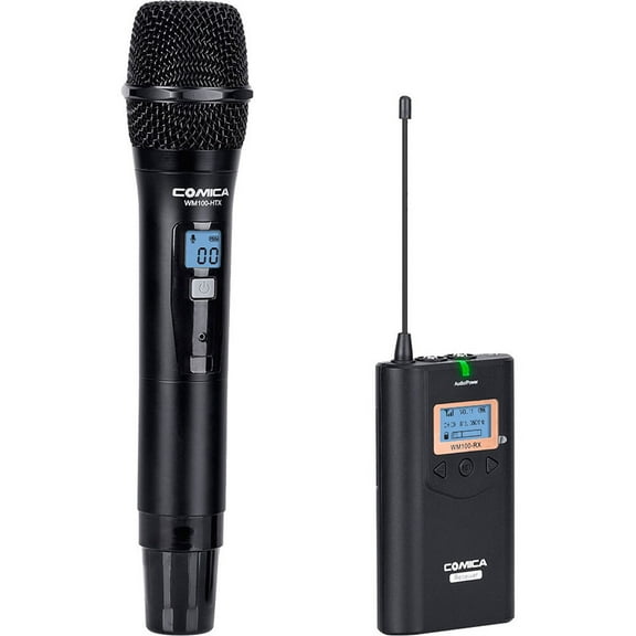 Comica CVM-WM100H Camera-Mount UHF Wireless Handheld Microphone System, 520-534MHz