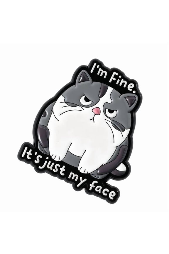 Comical Funny Puss Expression Brooch Enamel Pin For Badge Jewelry Accessory