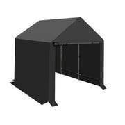 Comie 6x8 ft Outdoor Storage Shed, Canopy Carport Heavy Duty Metal Frame Shelter Tent