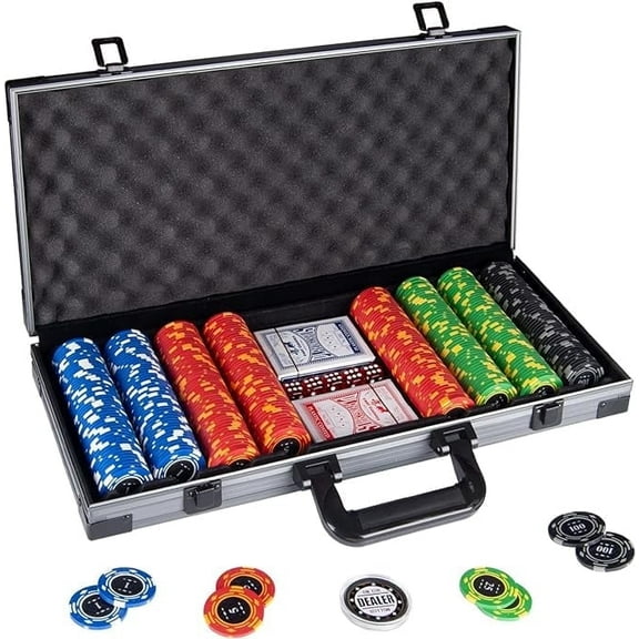 Comie Clay Poker Chips,400PCS 14 Gram Chip Set with Deluxe Travel Case,Poker for Texas Holdem Blackjack Gambling
