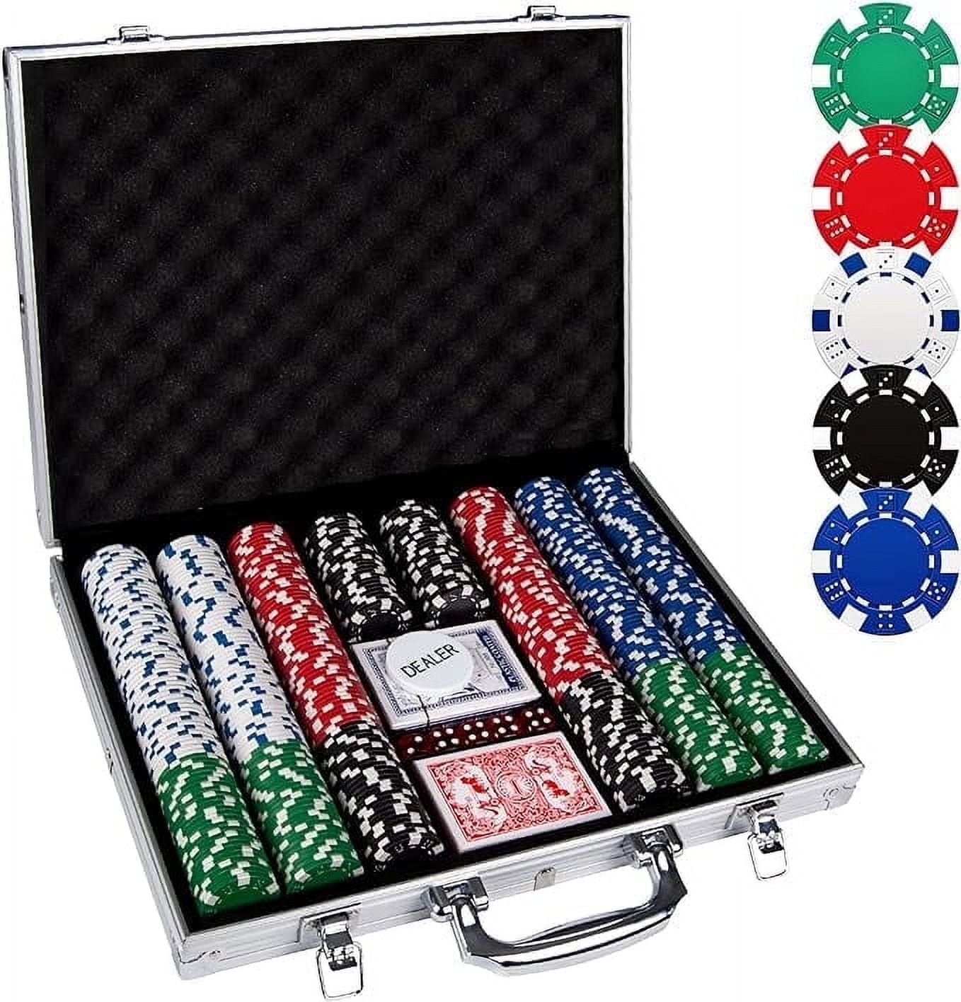 500-Piece Multicolor Poker Chip Set with Aluminum Case
